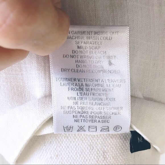 SHARON YOUNG - JEWELED - V NECKLINE - 3/4 SLEEVES LINEN BOHO BEADED BLOUSE B14 - Picture 10 of 10